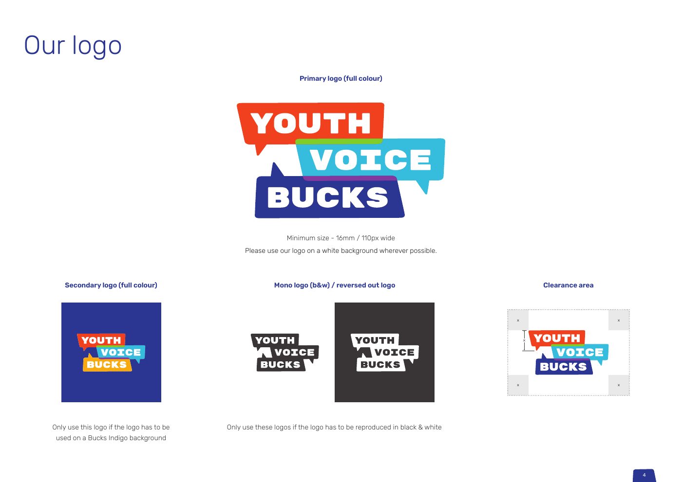Youth Voice Bucks brand guidelines: The logo