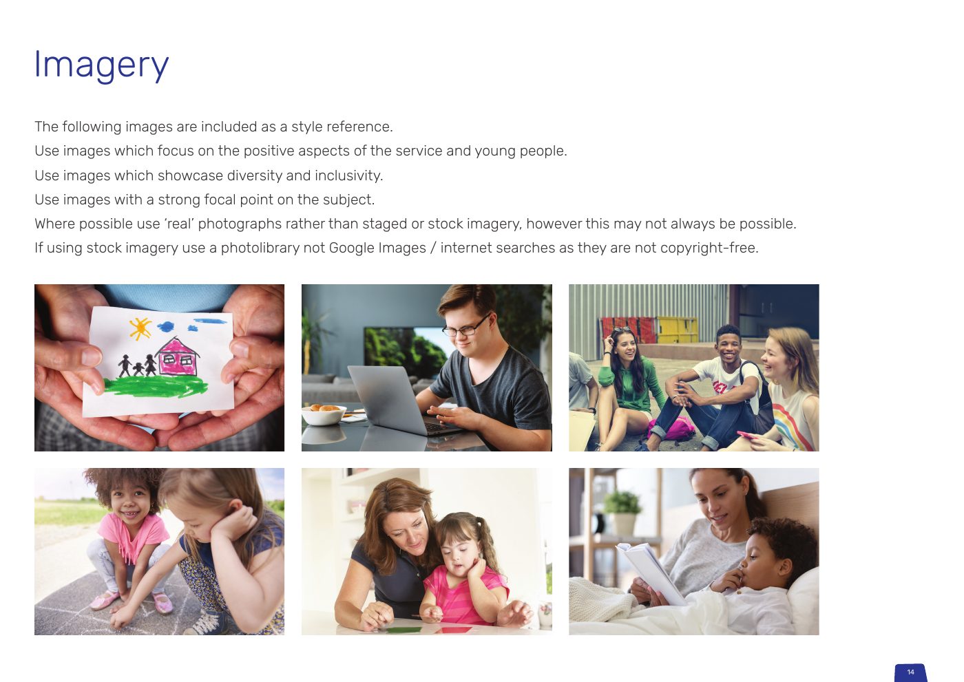 Youth Voice Bucks brand guidelines: Imagery