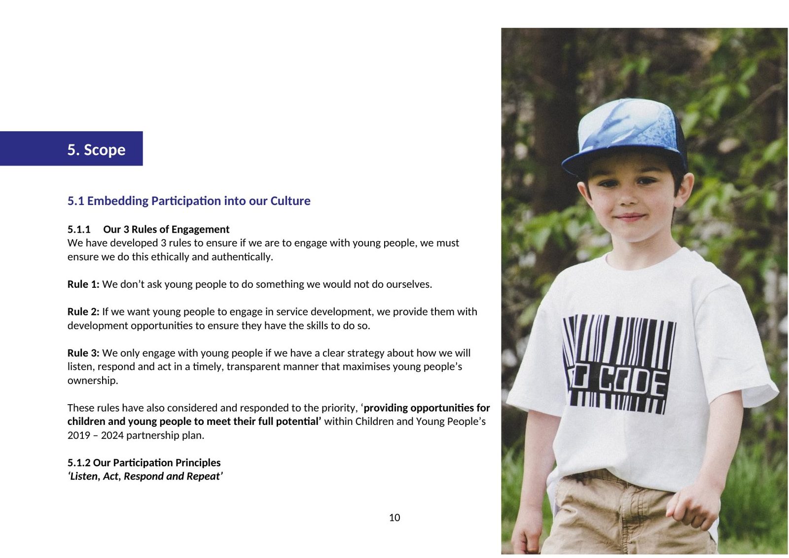 Strategy scope page with the three rules of engagement