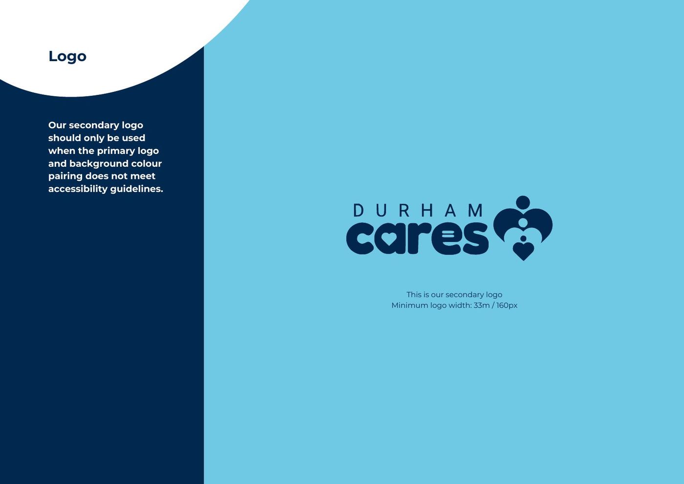 Durham Cares Brand at a Glance, page 7: The secondary logo, for when the primary will not meet accessibility rules