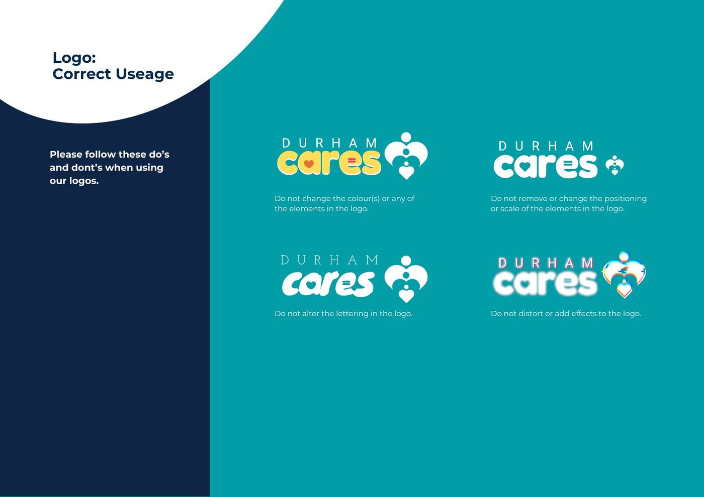Durham Cares Brand at a Glance, page 9: Using the logo correctly