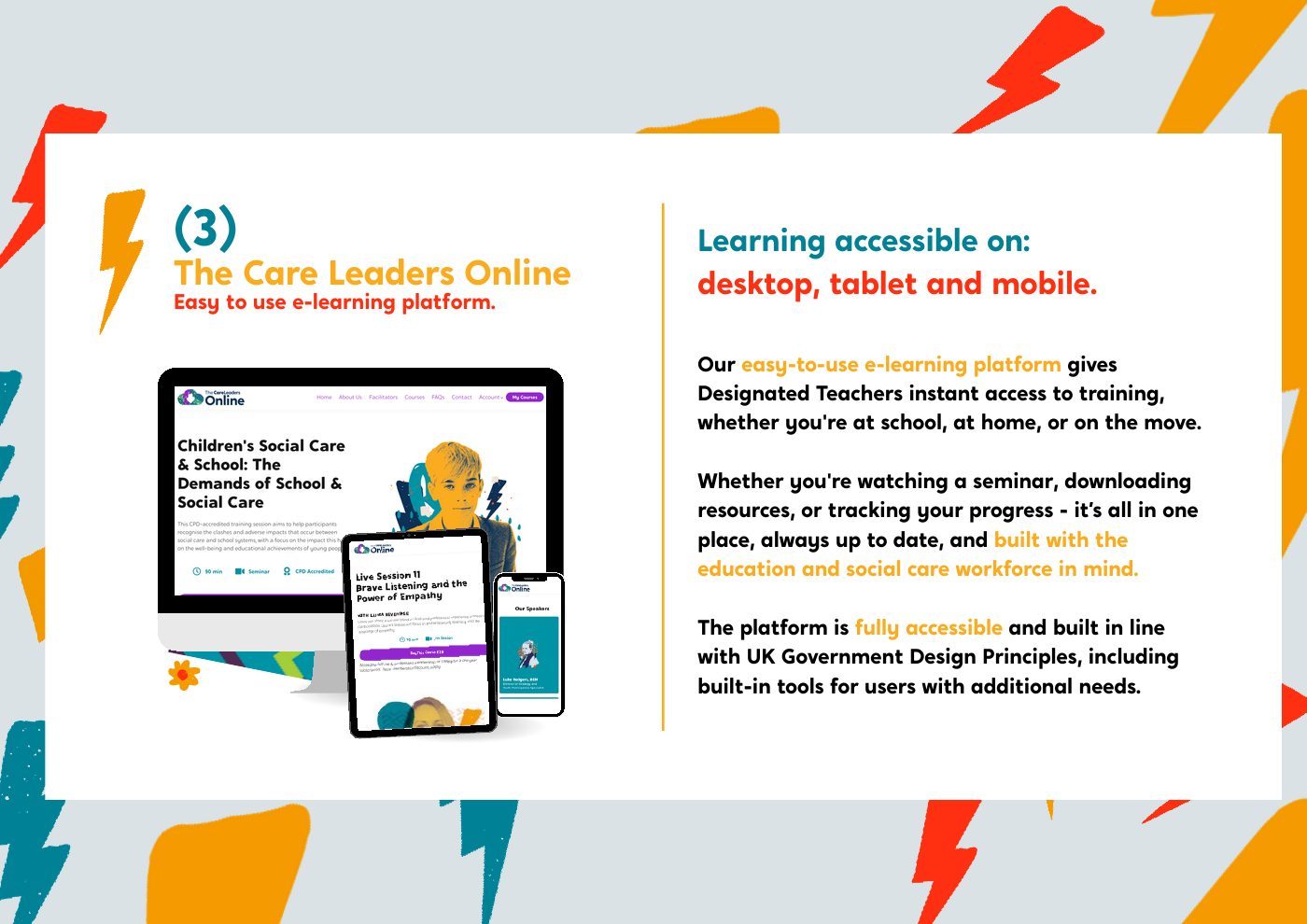 The Care Leaders Online page from the programme document