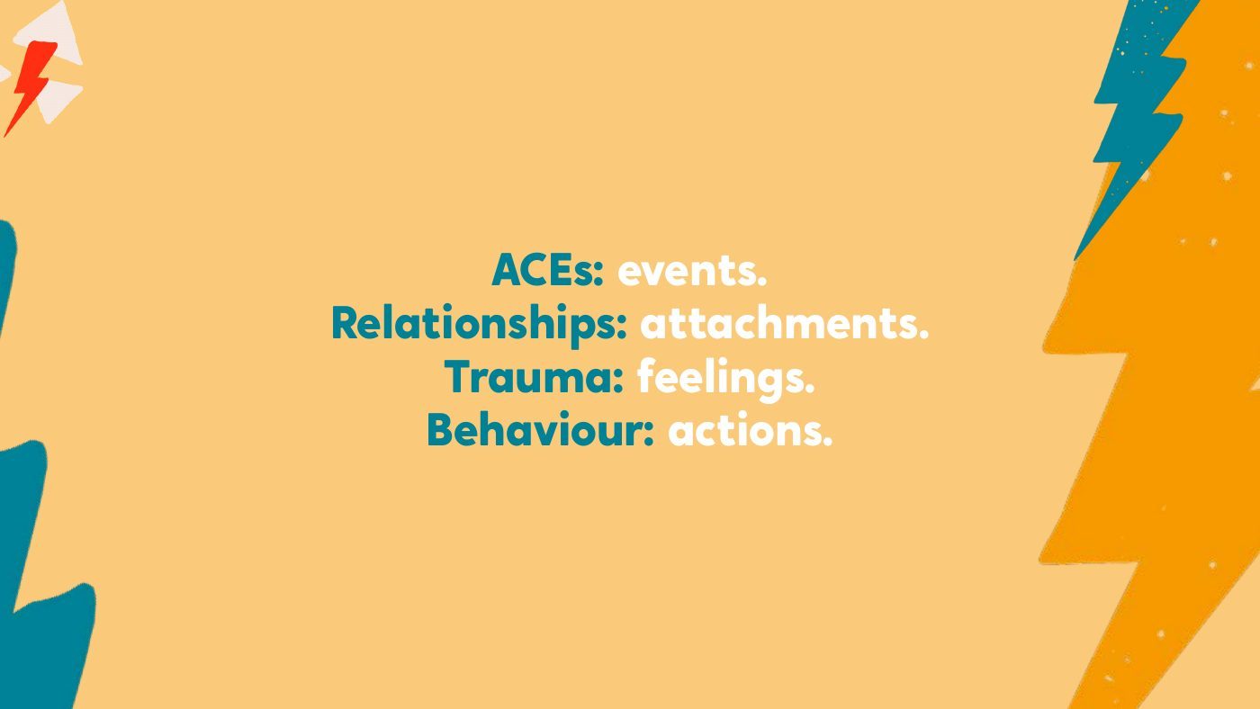 Slide linking ACEs, relationships, trauma and behaviour