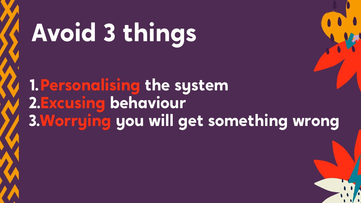 Avoid three things slide