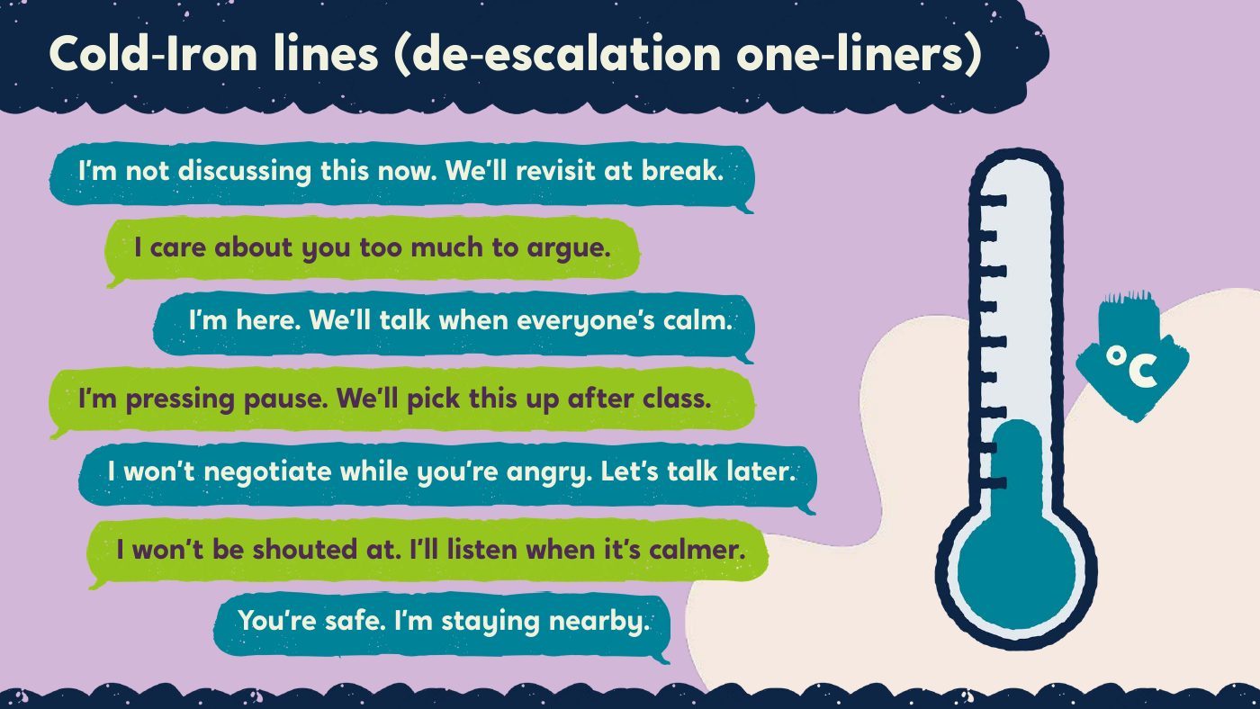 De-escalation one-liners slide