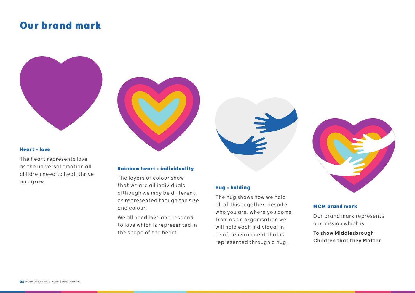Middlesbrough Children Matter brand guidelines, page 8: Our brand mark: the heart