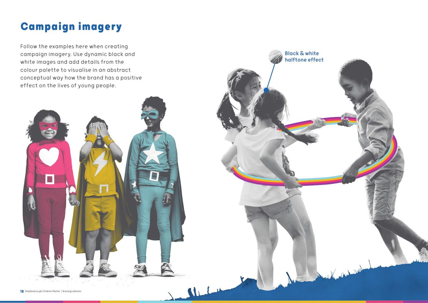 Middlesbrough Children Matter brand guidelines, page 18: Campaign imagery