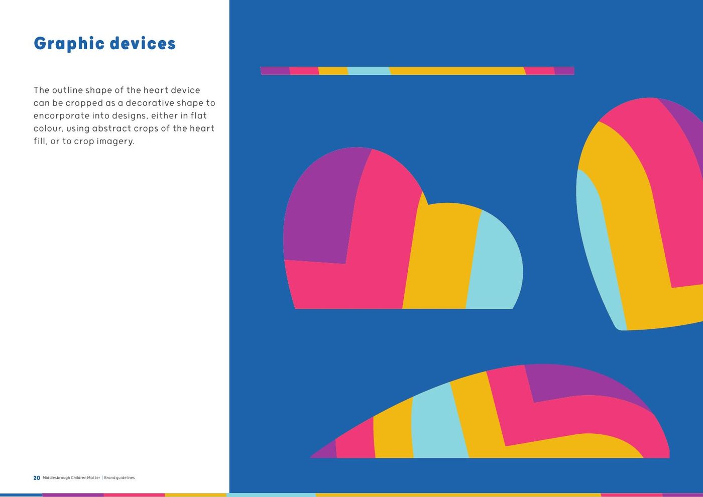 Middlesbrough Children Matter brand guidelines, page 20: Graphic devices
