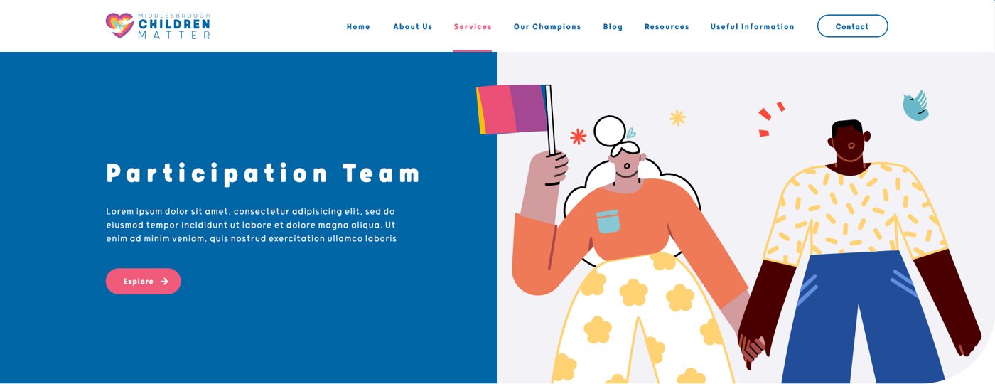 Participation Team page design