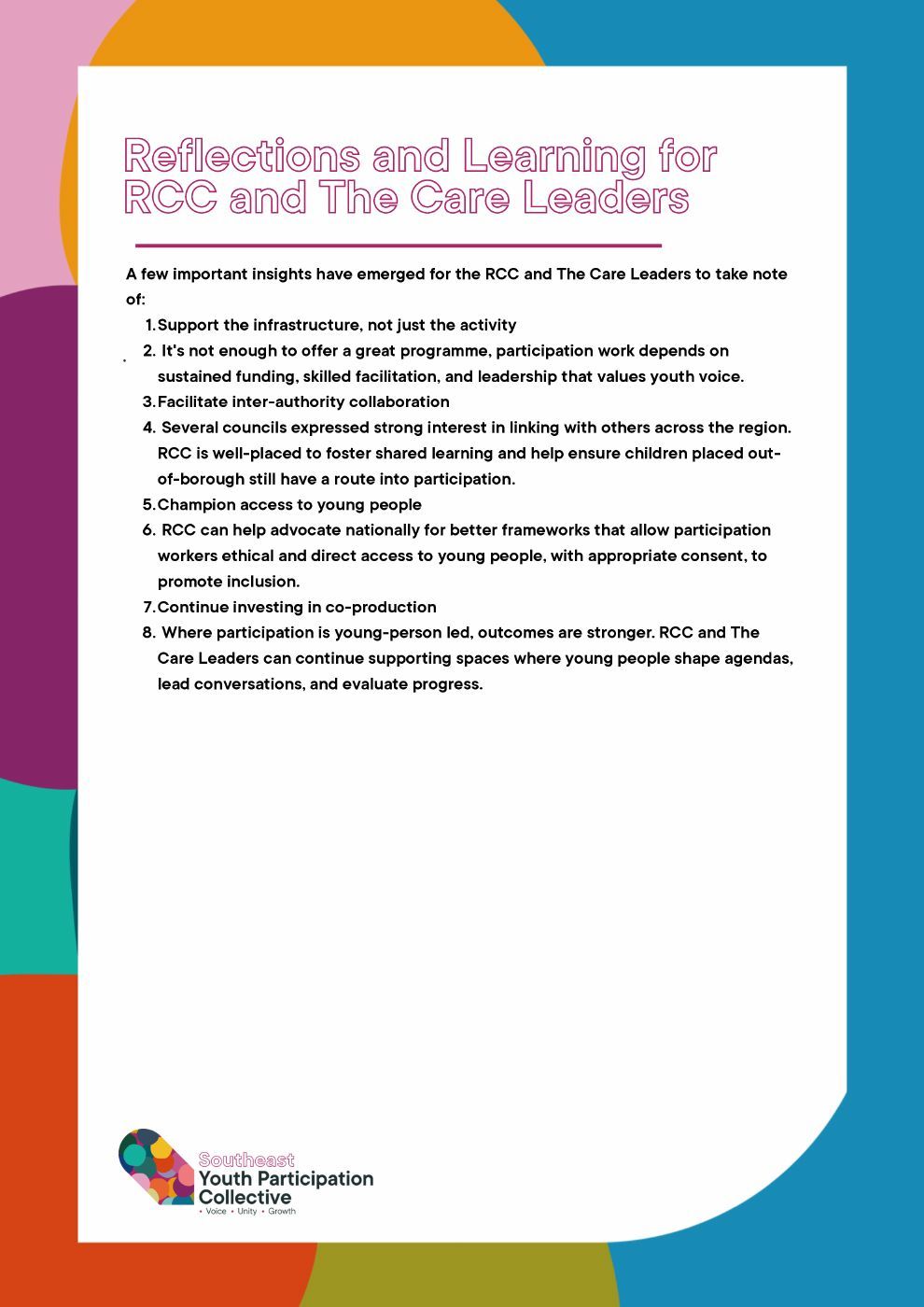 Audit reflections and learning