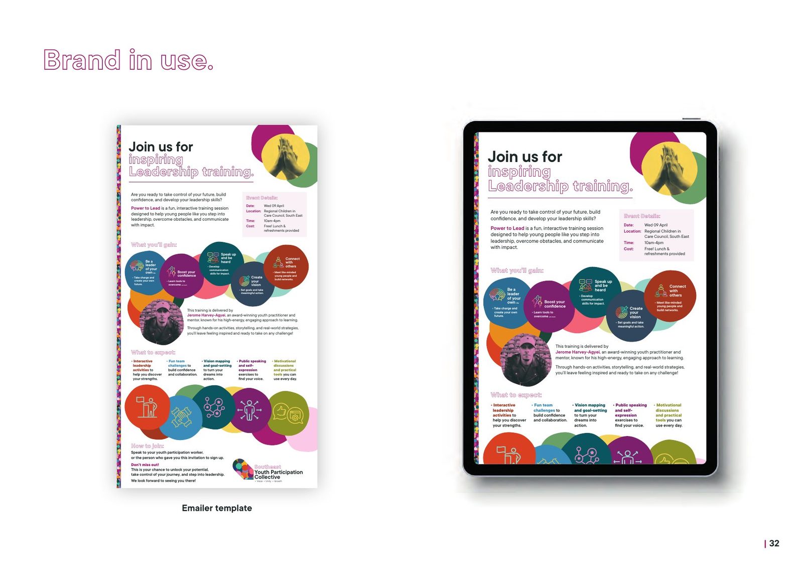 SEYPC brand manual: Emailer template: Power to Lead leadership training