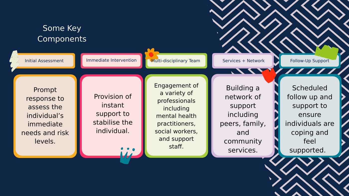 Slide showing five components of a crisis pathway