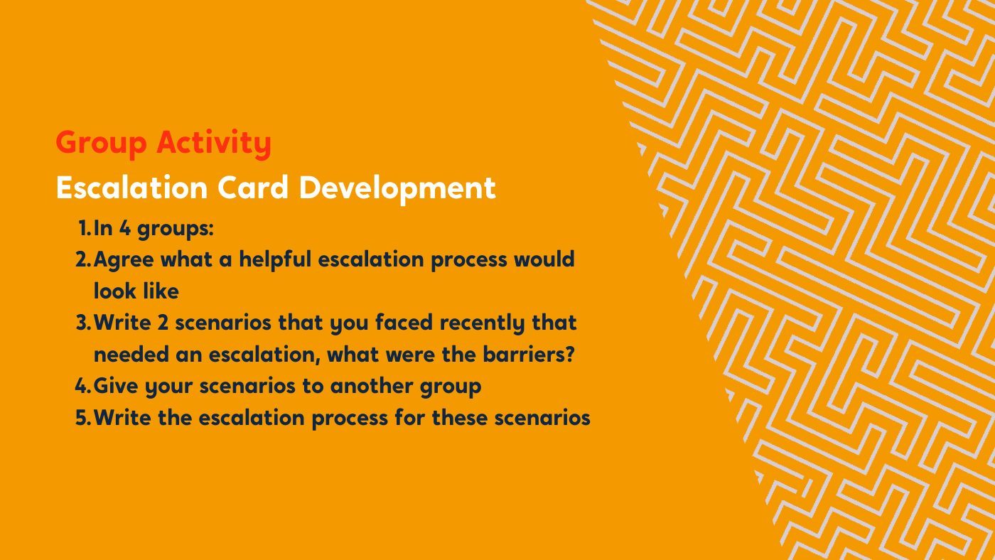 Escalation card group activity slide