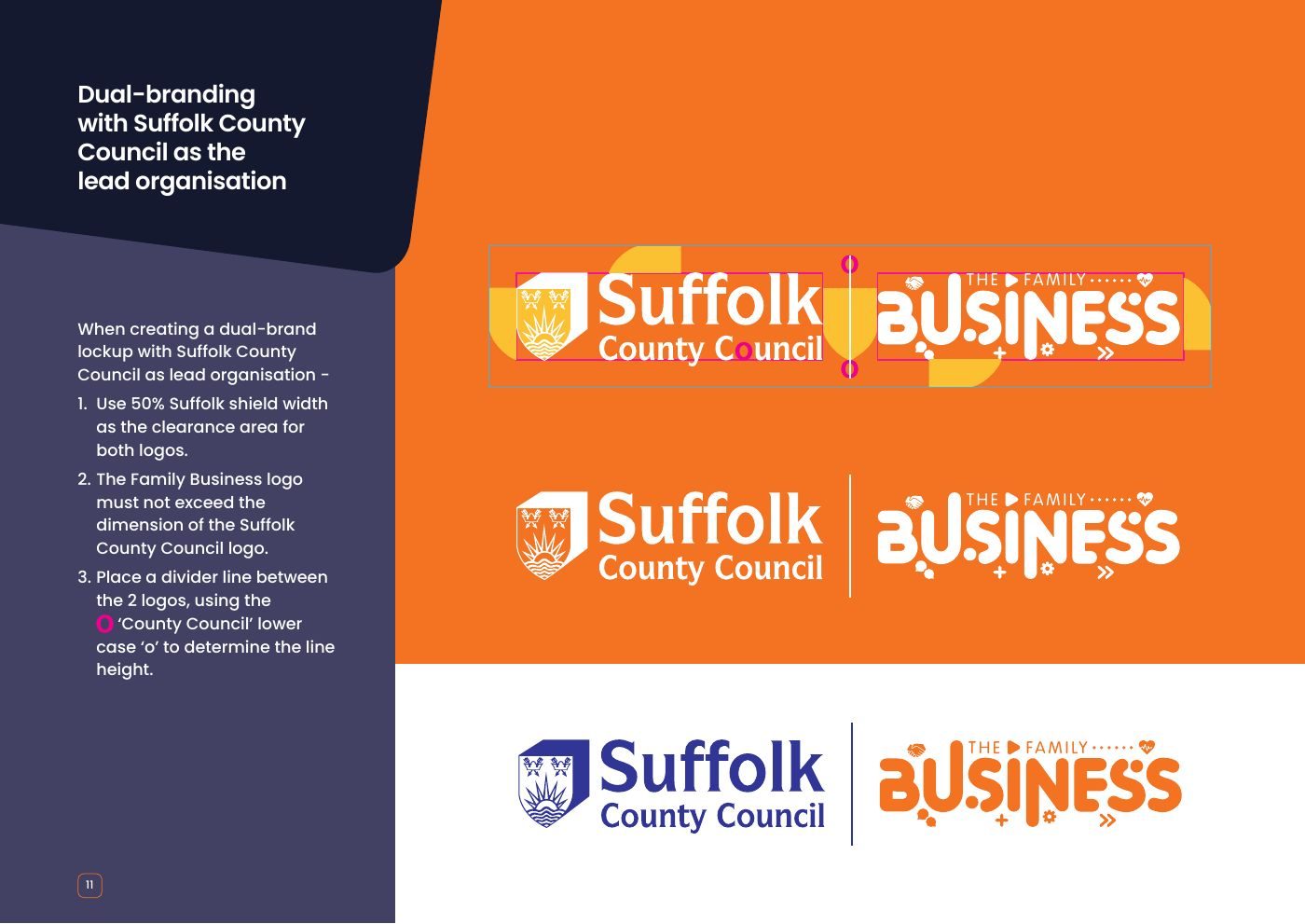 The Family Business brand guidelines: Dual branding with Suffolk County Council