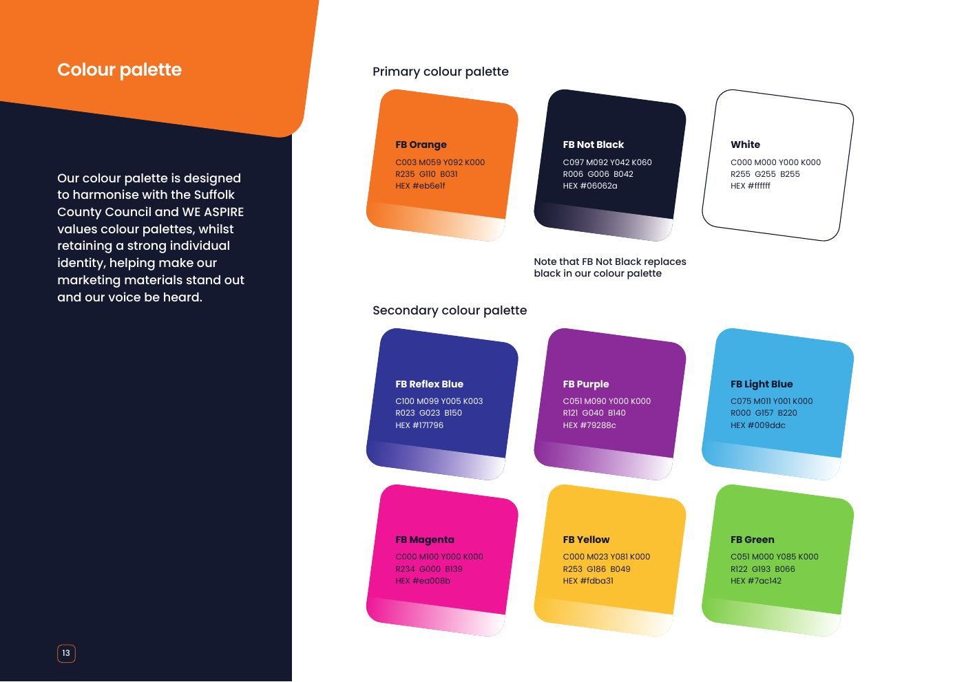The Family Business brand guidelines: Colour palette
