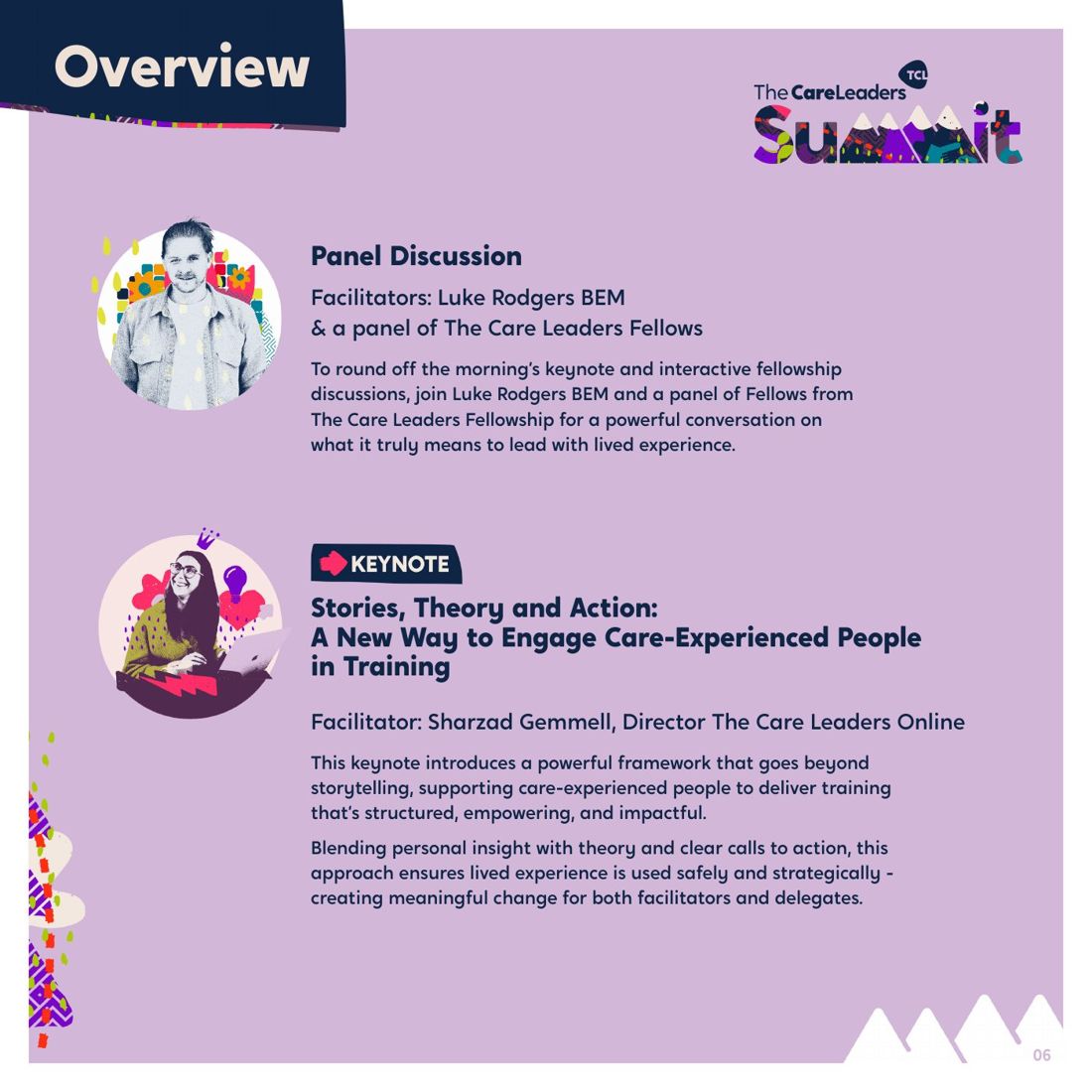 Session overview page from the invitation