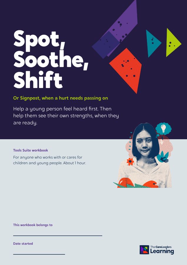 Spot, Soothe, Shift workbook, page 1 of the sample