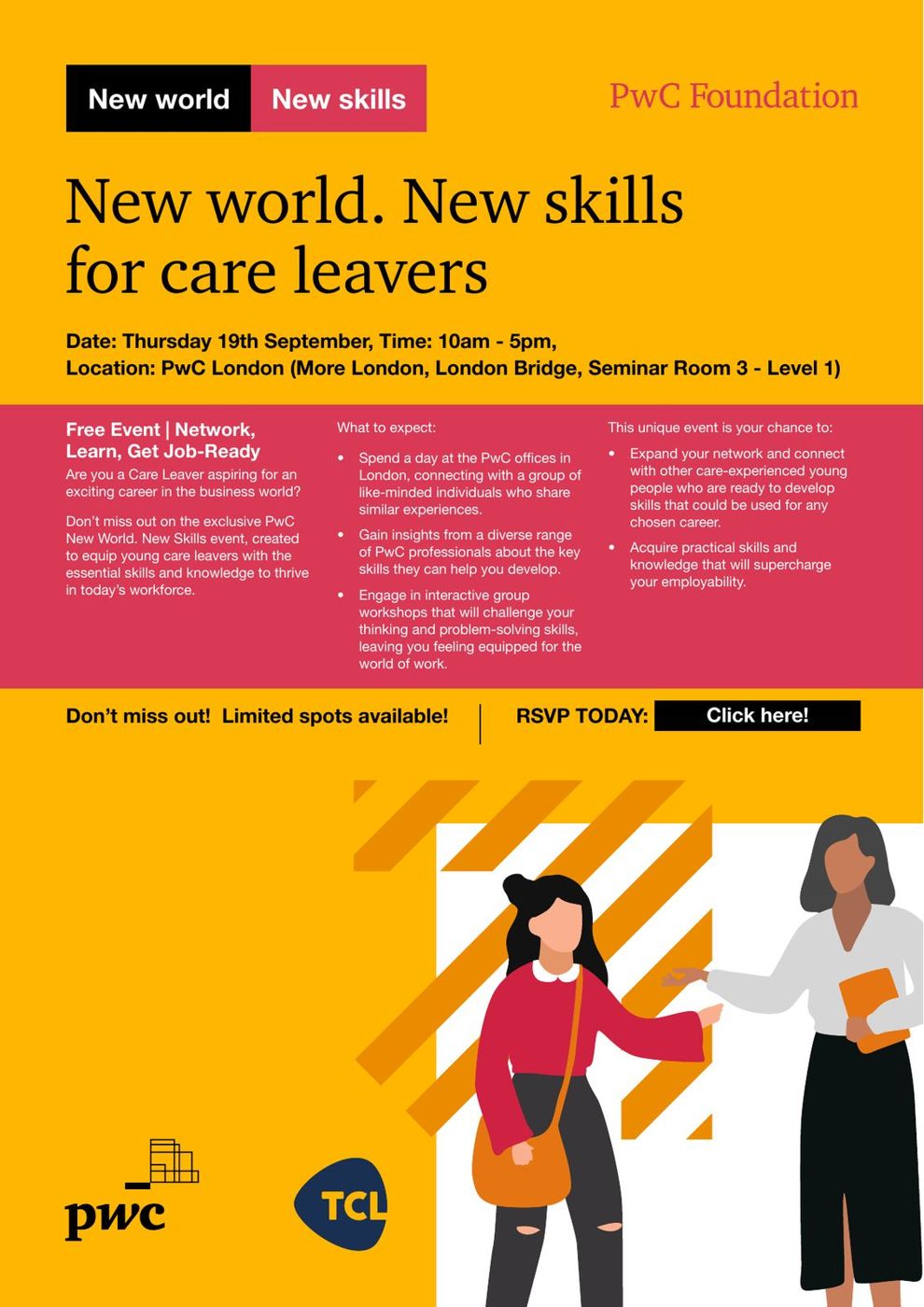 The New world. New skills for care leavers flyer