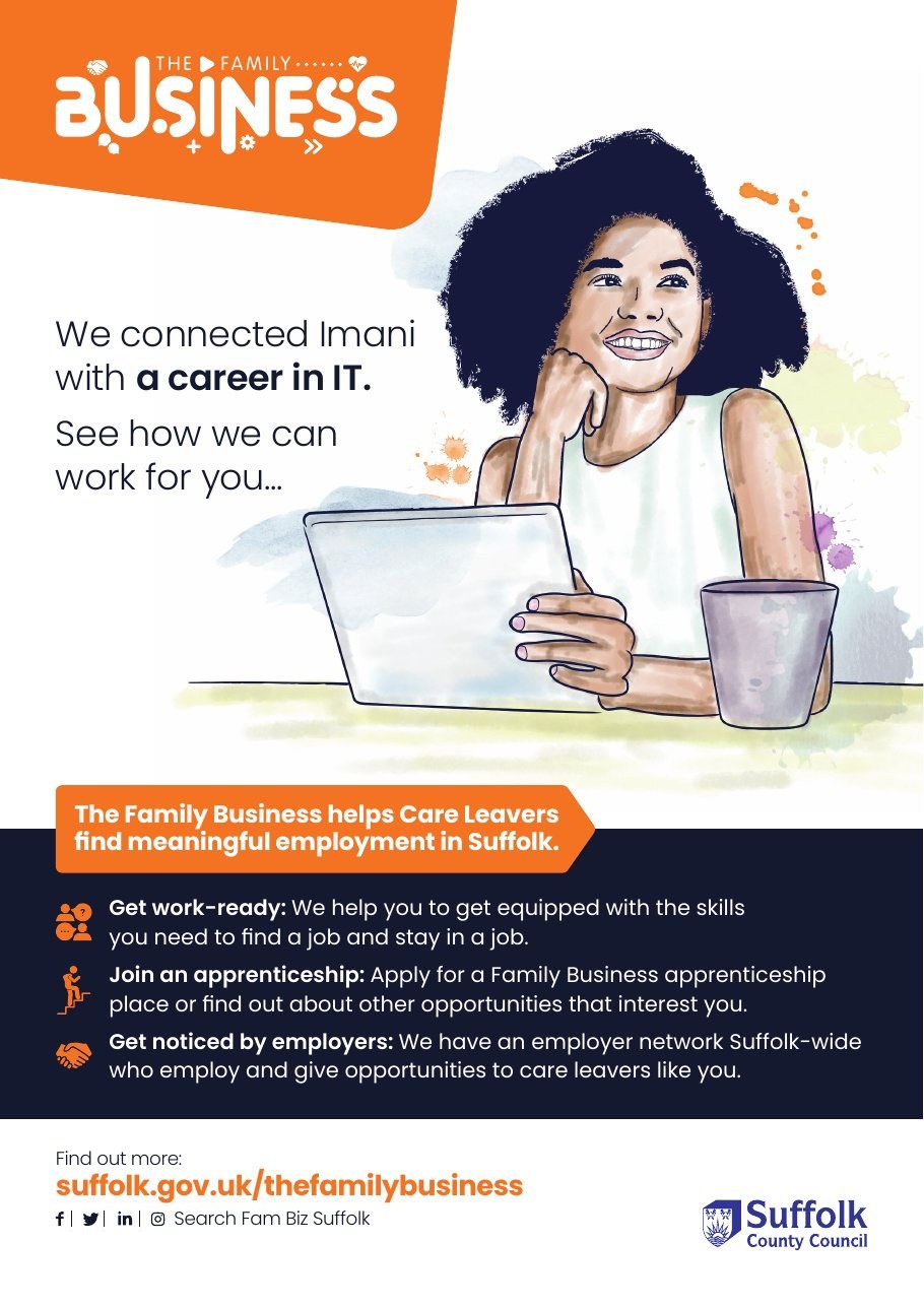The Family Business A4 recruitment poster featuring Imani